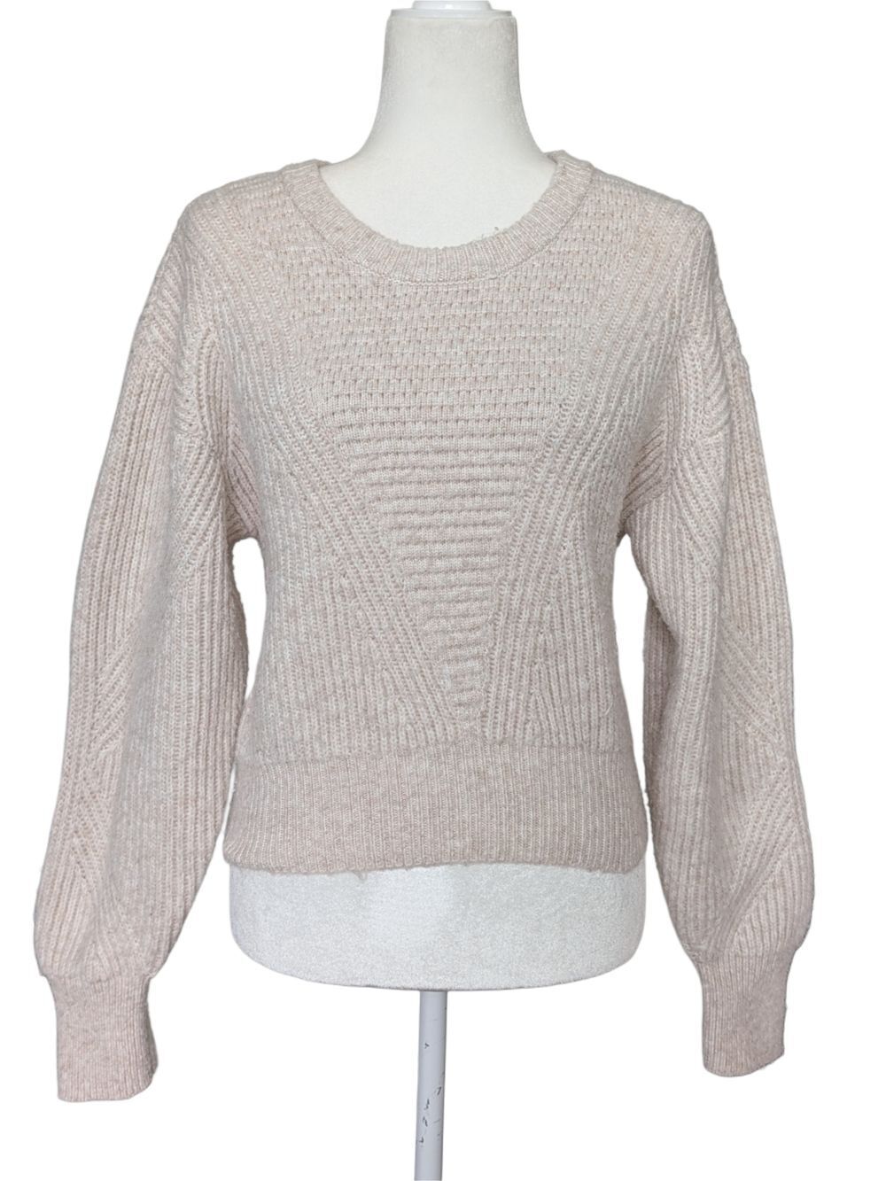 Altar'd State Womens Cream Felicity Ribbed Long Sleeve Sweater Size XS